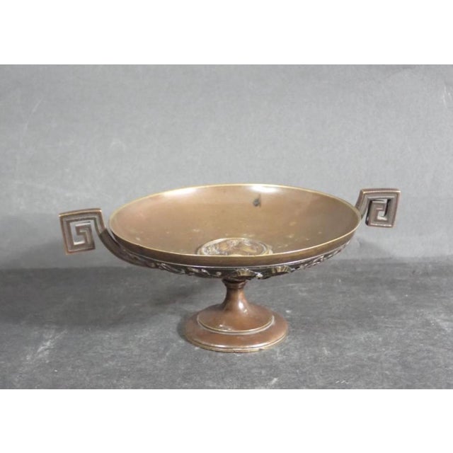 Grand Tour 19th-Century French Neo-Grec Grand Tour Patinated Bronze Barbedienne Tazza For Sale - Image 3 of 6