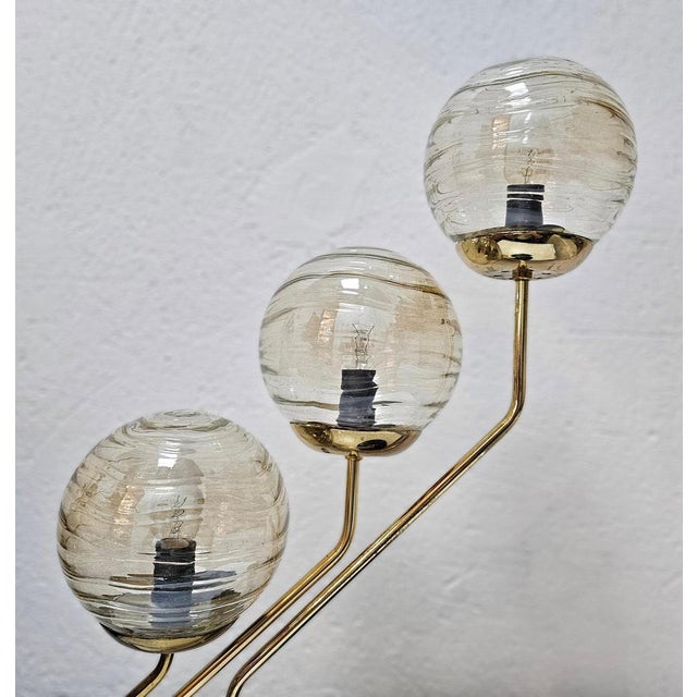 1960s Mid-Century Modern 3-Arm Table Lamp in Black and Gold by Goffredo Reggiani, Yugoslavia, 1960s For Sale - Image 5 of 12
