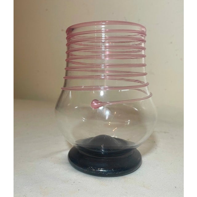 Up for sale is a wonderful vintage hand blown 5th street glass ltd. wine glass. It's blown out of clear glass with a...