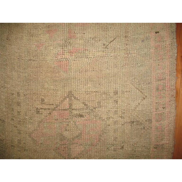 Mid-Century Modern Light Pink Cream Mid-20th Century Neutral Moroccan Runner For Sale - Image 3 of 6