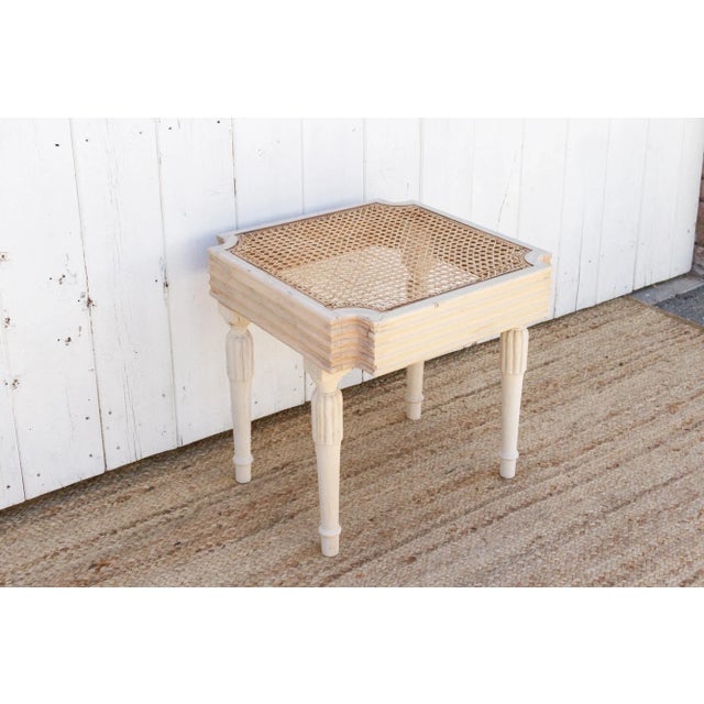 Ecru British Colonial Cane Side Table For Sale - Image 8 of 8