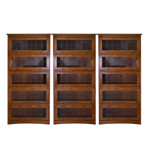 Mission Craftsman Style Oak Barrister Bookcase - 5 Stack - Micheal Cherry For Sale - Image 16 of 18