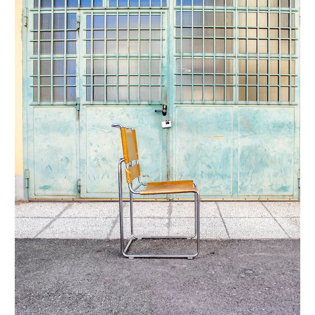 Gastone Rinaldi Leather Chairs by Gastone Rinaldi for Rima, 1970s, Set of 4 For Sale - Image 4 of 12