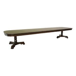 Large and Robust Neoclassical Mahogany Dining Table. American Empire or Regency Style Dining Table a Traditional Dining Room For Sale