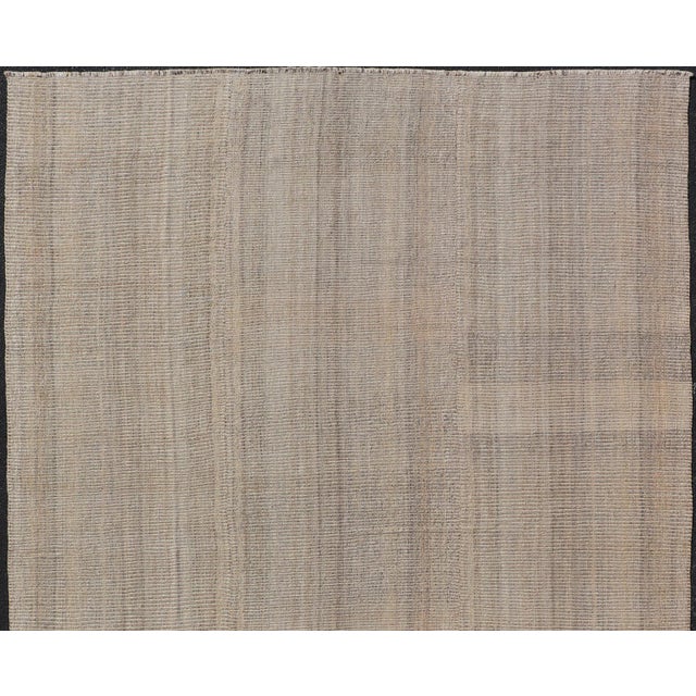 Contemporary Handwoven Textured Kilim Rug in Beige, Cream, and Soft Brown Tones 9'3 X 12'4 For Sale - Image 3 of 11