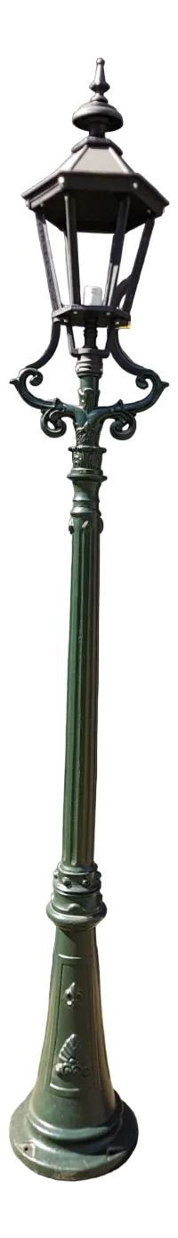 Cast Iron Lamp Post Rotterdammer with Hexagon Cast Iron Lantern