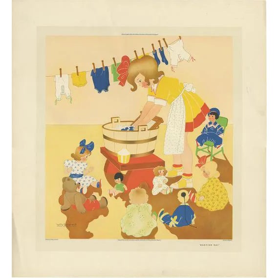 Willy Schermelé, Washing Day, 1937, Print For Sale
