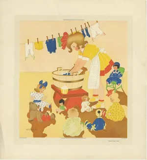 Willy Schermelé, Washing Day, 1937, Print