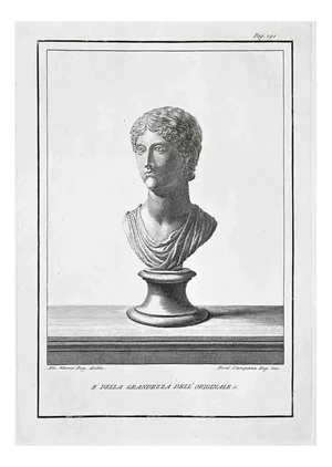 Ancient Roman Bust, Etching, 18th-Century