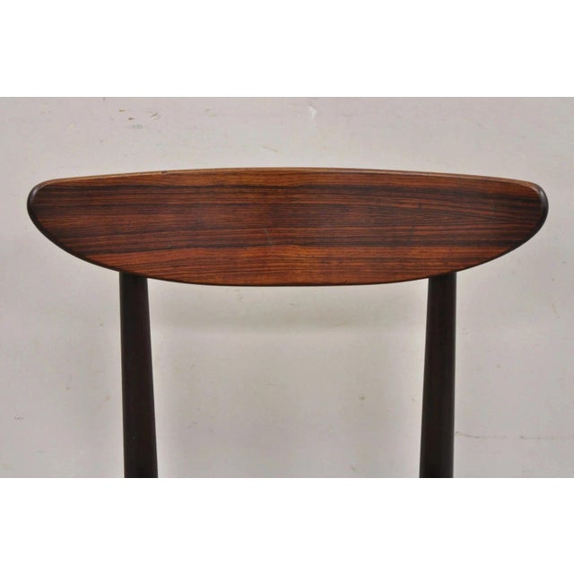 Dyrlund Vintage Dyrlund Mid Century Danish Modern Rosewood Curved Back Dining Side Chair For Sale - Image 4 of 12