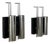 Vintage Wall Lights in Chromed Metal and Blackened Oak, France, 1970, Set of 2 For Sale