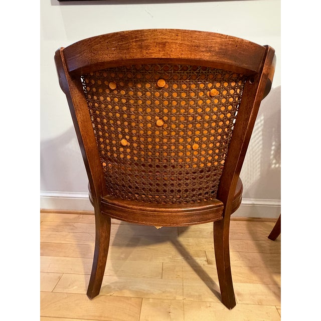 Mid-Century Modern Vintage Early American Cane Back Chairs (Pair) For Sale - Image 3 of 4