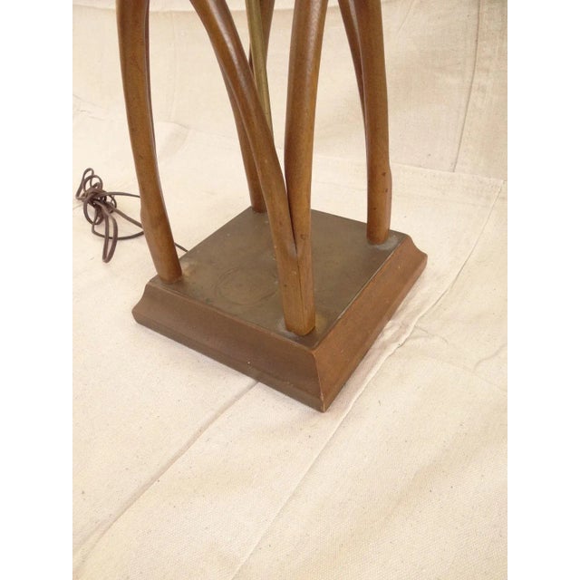 Wood Danish Modern Twisted Table Lamp For Sale - Image 7 of 11
