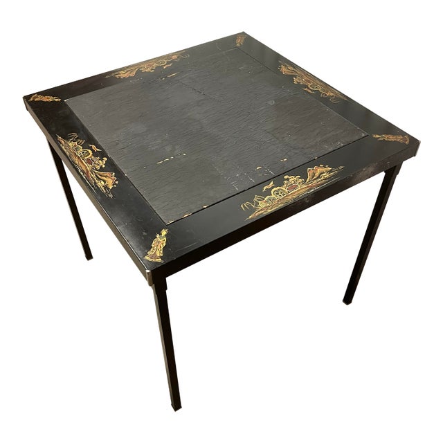 Antique Chinoiserie Card Game Table For Sale