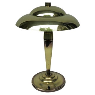 Vintage Art Deco French Table Lamp in Brass For Sale