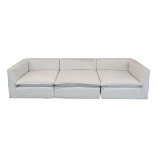 Crate & Barrel Lotus Modern 3-Seat Sofa in Light Beige For Sale