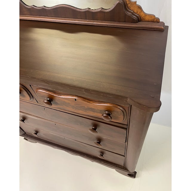 Antique American Empire Flame Mahogany Dresser For Sale - Image 15 of 17