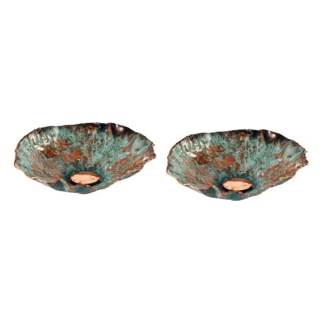 Metal Hypomea Copper Bowls by Samuel Costantini, Set of 2 For Sale - Image 7 of 7