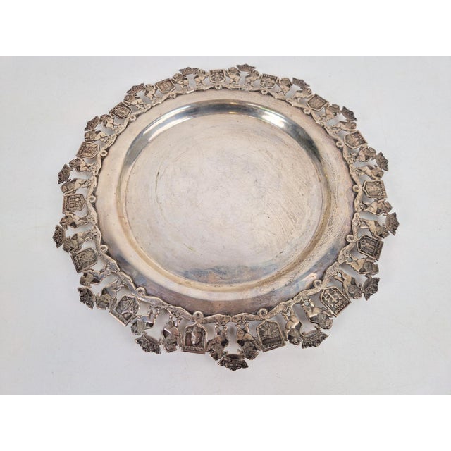 900 Pure Silver Platter from Florentina, Bogota, Colombia, 1970s For Sale - Image 12 of 18