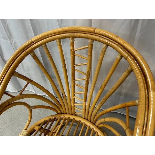 Vintage Bent Rattan Circle Sided Chairs, a Pair For Sale In West Palm - Image 6 of 12