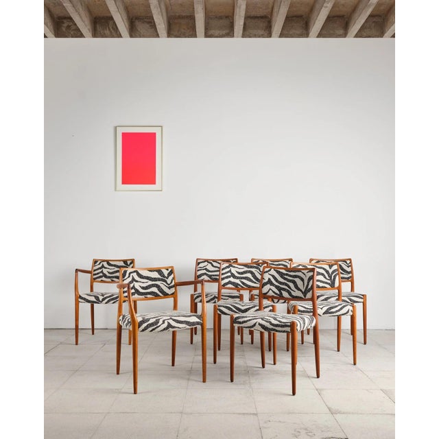 Wood Teak Model 80 Dining Chairs and Model 65 Armchairs by Niels O. Møller for j.l. Møllers, Denmark, 1960s, Set of 8 For Sale - Image 7 of 18