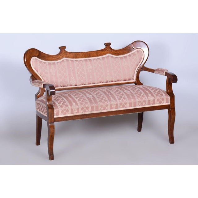 Biedermeier Oak Seating Set in Walnut, Austria, 1840s, Set of 5 For Sale - Image 4 of 18