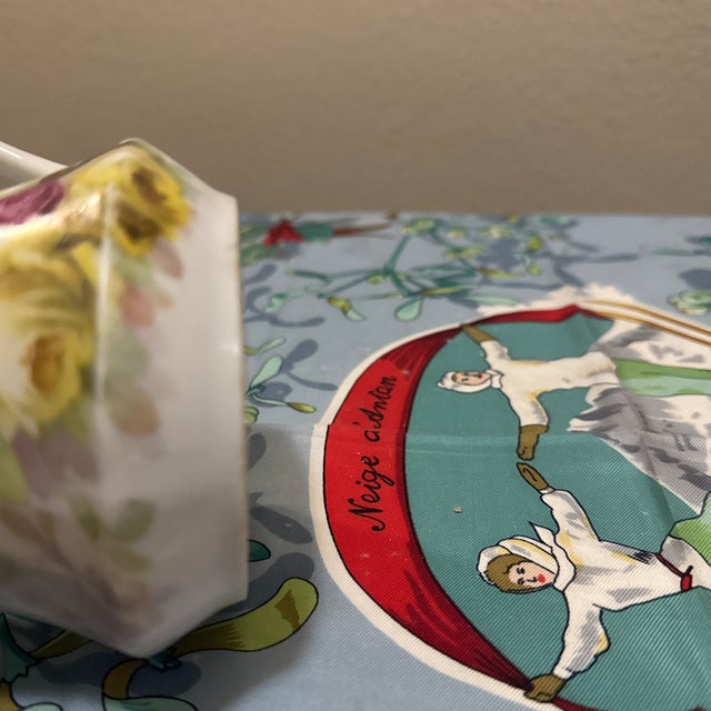Vintage German Porcelain Creamer – Hand-Painted Yellow & Pink Roses For Sale In Minneapolis - Image 6 of 9
