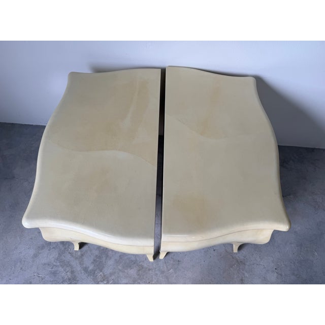1990s Vintage Jimeco Ltda Colombian Goat Skin Lacquer Nightstands – A Pair For Sale - Image 5 of 16