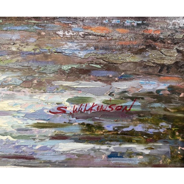 Late 20th Century Late 20th Century Original Oil on Canvas of Countryside Bridge and Garden For Sale - Image 5 of 10