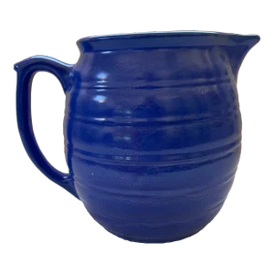 Vintage Weller Ridged Pitcher in Cobalt Blue Color