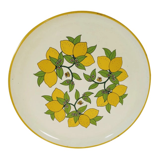 1960s Lemon Bee Acrylic Platter For Sale