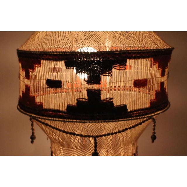 Native American Macrame Boho Staircase Hanging Lamp, 1970s For Sale - Image 12 of 18