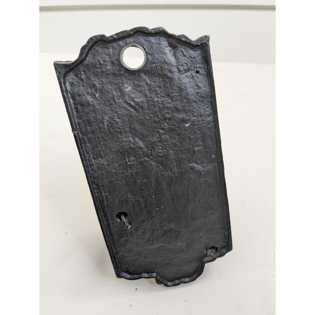 Mid 19th Century Victorian Art Nouveau Cast Iron Match Stick Holder Wall Mount For Sale - Image 5 of 6