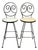 1950s Vintage Woodard Iron Swiveling Bar Height Stools-a Pair For Sale
