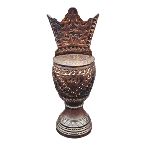 Continental Anglo-Indian Carved and Mother of Pearl Inlaid Covered Cellar