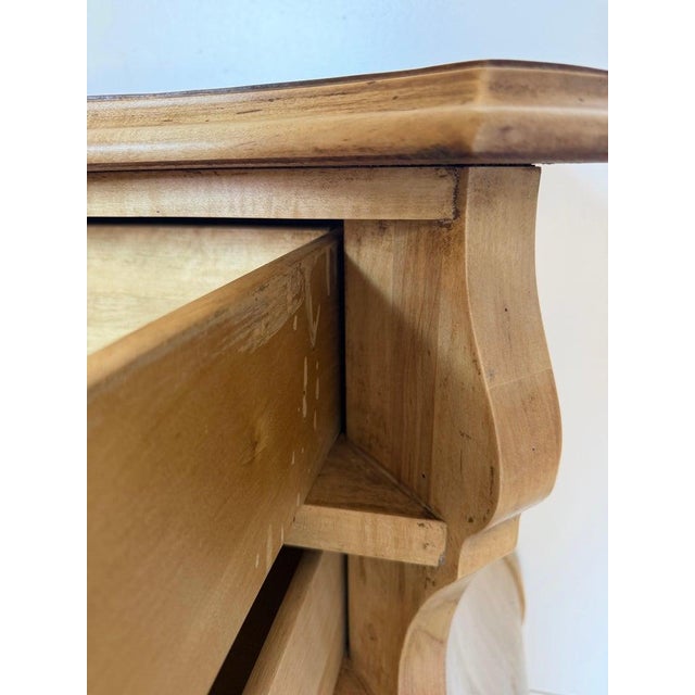 A Sculptural Dutch Bombe Commode in Bleached Maple For Sale - Image 16 of 18