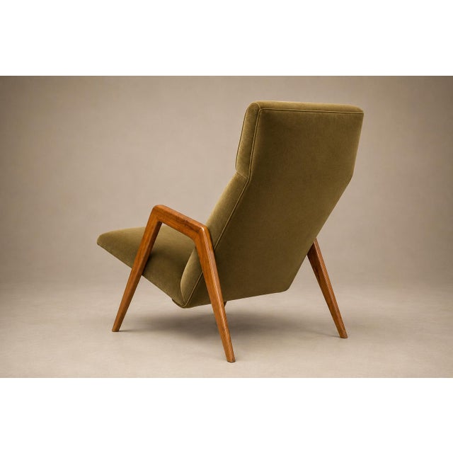 Green Brazilian Modern Armchair in Pau Marfim & Green Mohair, Pierre Weckx, 1950s For Sale - Image 8 of 15