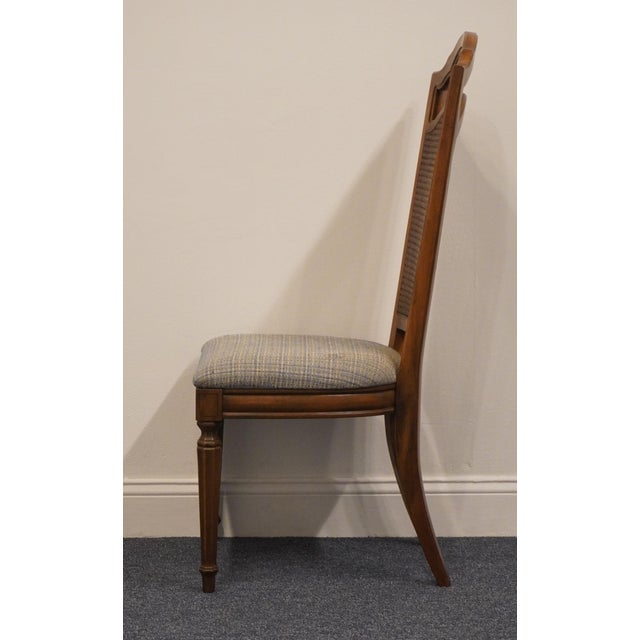 Late 20th Century Thomasville Furniture Romano Collection Walnut Italian Provincial Cane Back Dining Side Chair 4921-861-862 For Sale - Image 5 of 11