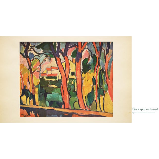 1940s 1940s After Maurice De Vlaminck, "The Red Trees", Period Swiss Offset Lithograph For Sale - Image 5 of 8