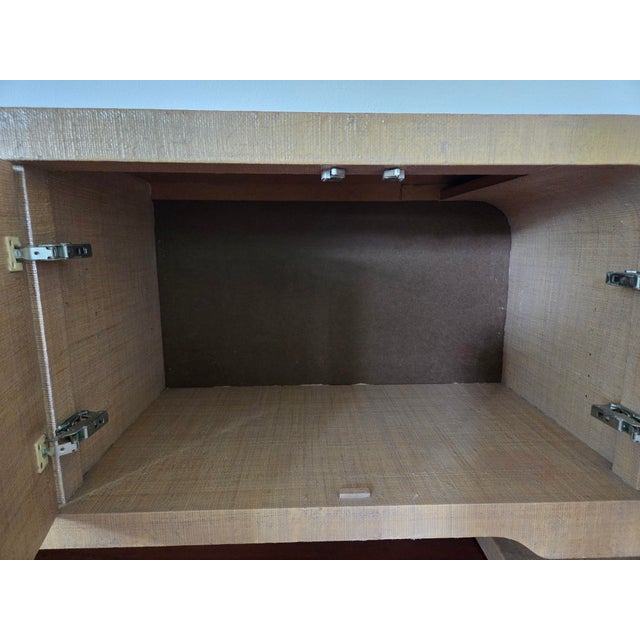 Textile Vintage Karl Springer Style Grasscloth Sideboard / Credenza For Sale - Image 7 of 7