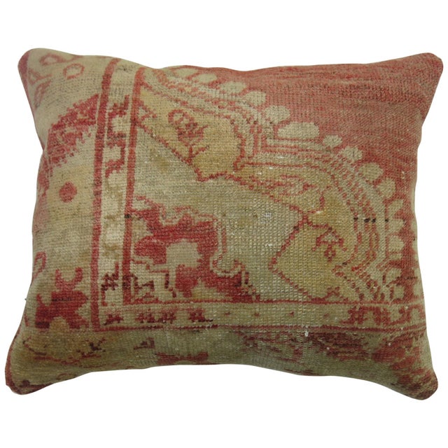 Pillow made from a Turkish Oushak rug.