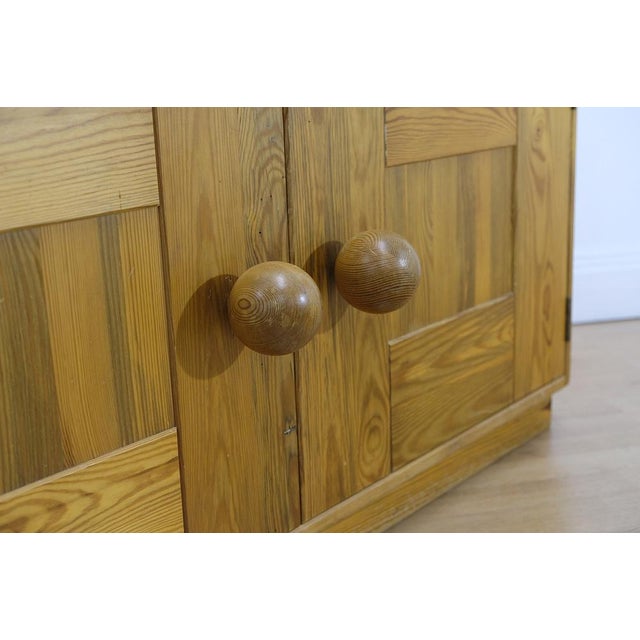 Swedish Modern Brutalist Pine Sideboard attributed to Sven Larsson, 1970s For Sale - Image 6 of 9