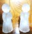 Smith Glasshouse Late 20th Century Frosted Glass Angel Candle Stick Holders Hand Crafted by Smith - a Pair For Sale - Image 4 of 10