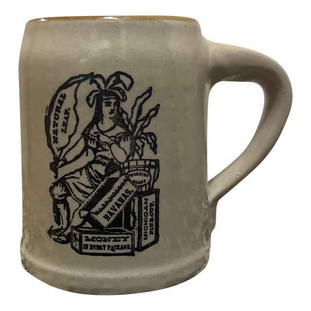Vintage Monmouth Stoneware Mug - Havanas Natural Leaf Tobacco For Sale