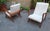 Lounge Chairs with Dark Wood Frame and Yellow Bouclé Fabric, 2000s, Set of 2 For Sale - Image 4 of 6