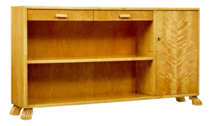 20th Century Swedish Birch Low Open Bookcase, 1950s