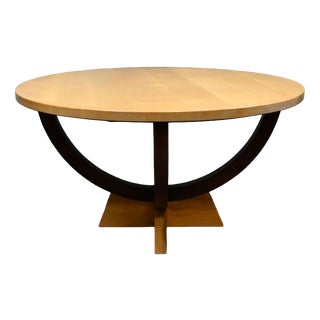 Art Deco Centre Table in Blonde Ebonized Wood For Sale