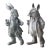 A Pair of Vintage Cast Iron Anthropomorphic Hare and Mouse Garden Statues For Sale