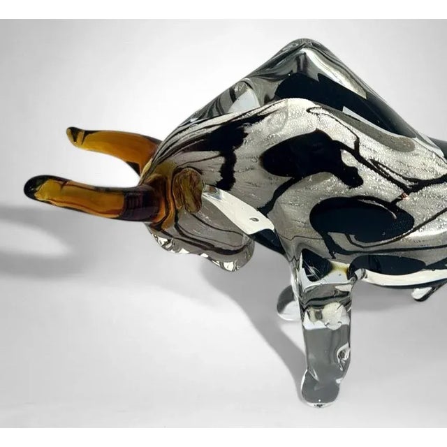 Murano Glass Bull Sculpture Sommerso Technique For Sale - Image 14 of 18