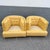 Vintage Mid Century Yellow Tufted Swivel Barrell Chairs With Pink Purple and Blue Stripes - A Pair For Sale - Image 12 of 12